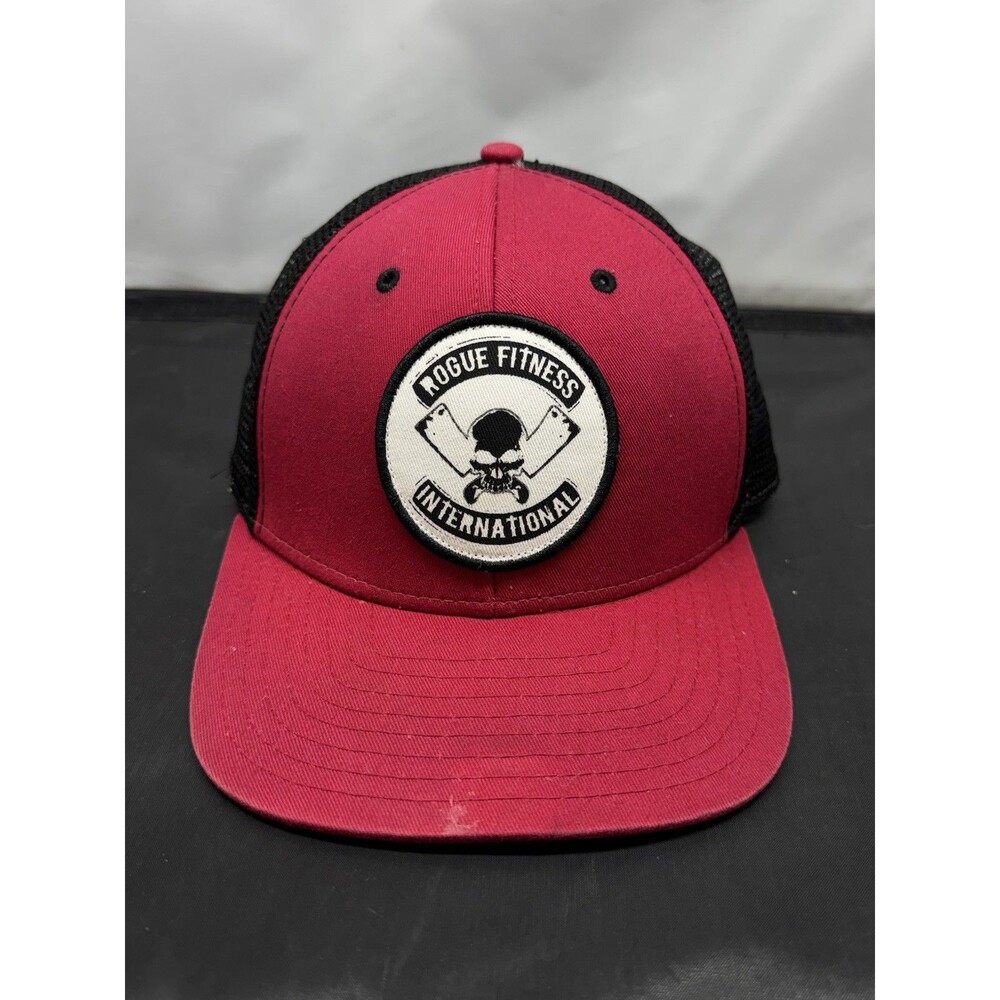 Rogue Fitness International Weightlifting Trucker Hat Adjustable Red Black OS